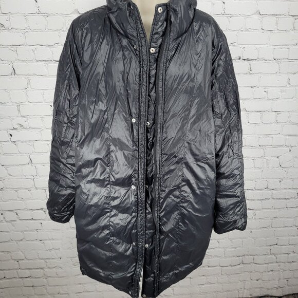 Luisa Viola Black Quilted Imbottito Full Zip & Snap Jacket Italy Made US Size 14 - Picture 4 of 16